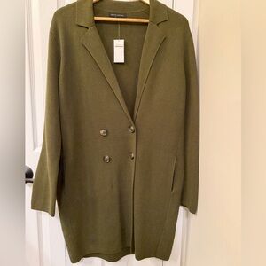 Banana Republic Women’s Olive Green Knit Double-Breasted Coat